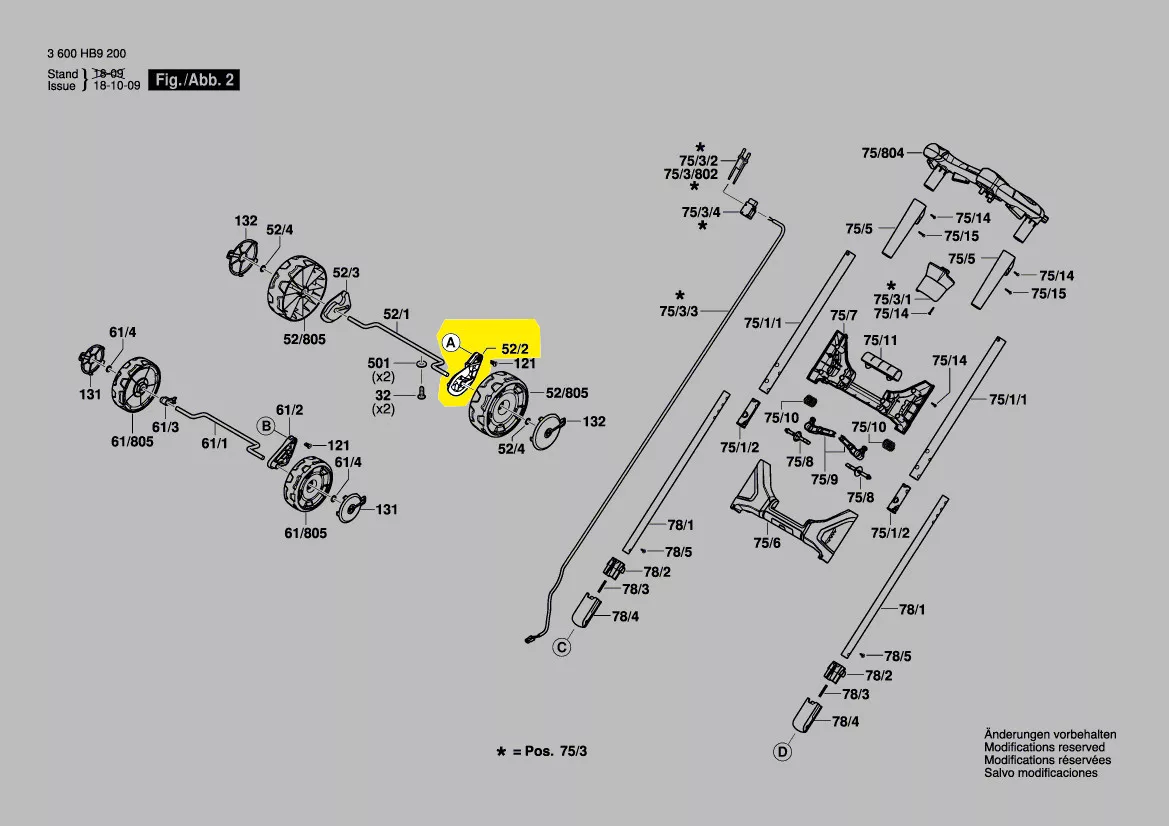 triangle roue arrière réglage hauteur réf. F 016 L90 033 Bosch